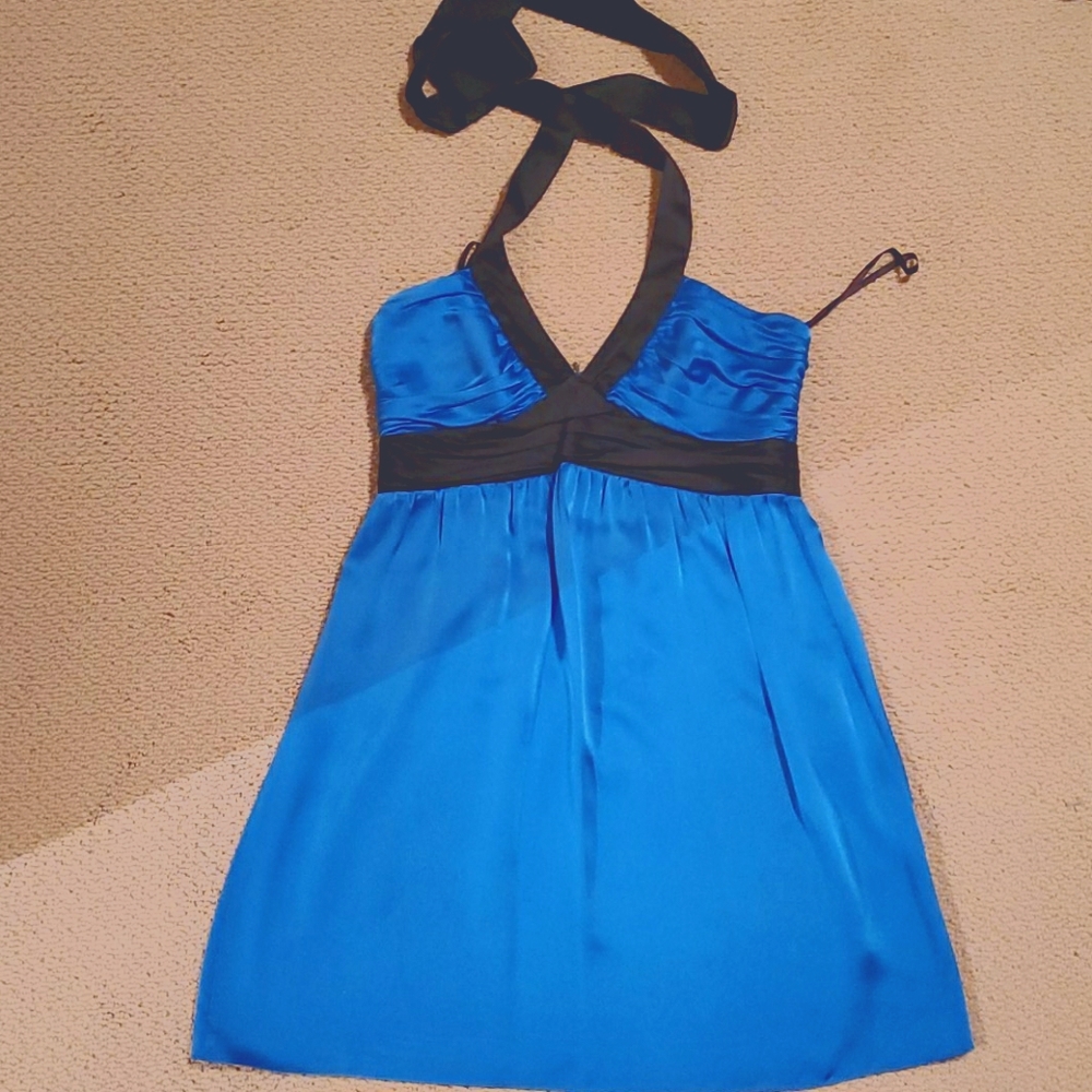 Betsy Johnson Royal Blue Silk Halter Dress